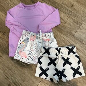 Euro Swim Trunk Bundle with Rashguard size 3t